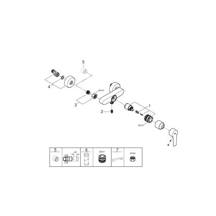 GROHE 24208002 - Miscelatore doccia a parete START DN 15 cromo lucido
