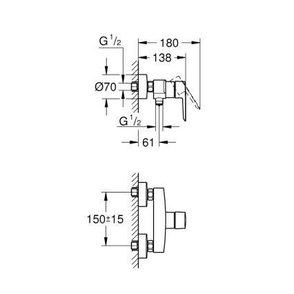 GROHE 242082432 - Miscelatore doccia START DN 15, nero