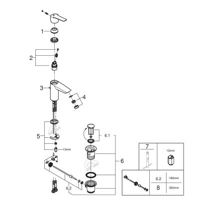 GROHE 24209002 - START Miscelatore lavabo DN 15, cromo lucido