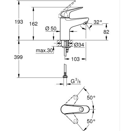 GROHE 24317001 - Miscelatore lavabo SWIFT 162 mm, cromo lucido