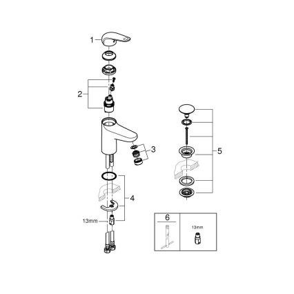 GROHE 24318001 - Miscelatore lavabo SWIFT 162 mm, cromo lucido