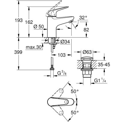 GROHE 24318001 - Miscelatore lavabo SWIFT 162 mm, cromo lucido