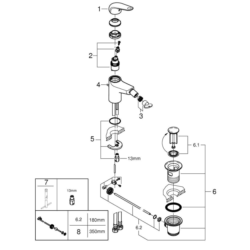 GROHE 24332001 - Miscelatore bidet SWIFT 146 mm, cromo lucido