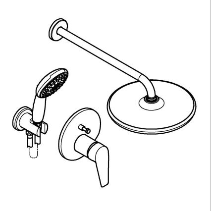 GROHE 25293000 - Set doccia START EDGE 250 mm cromato lucido
