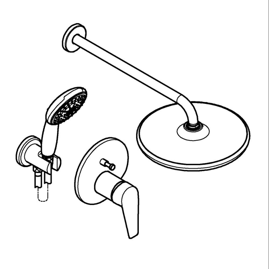 GROHE 25293000 - Set doccia START EDGE 250 mm cromo lucido