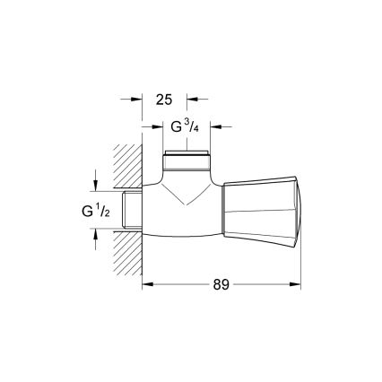 GROHE 26010001 - Valvola doccia COSTA L, cromo lucido