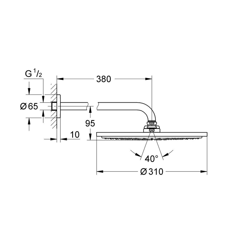 GROHE 26066GN0 - RAINSHOWER COSMOPOLITAN 310 380 mm Soffione doccia, Oro