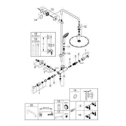 GROHE 26075DA0 - Sistema doccia EUPHORIA 310 ramato