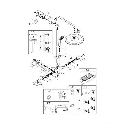 GROHE 26400001 - Sistema doccia VITALIO JOY SYSTEM 310 450 mm cromo lucido