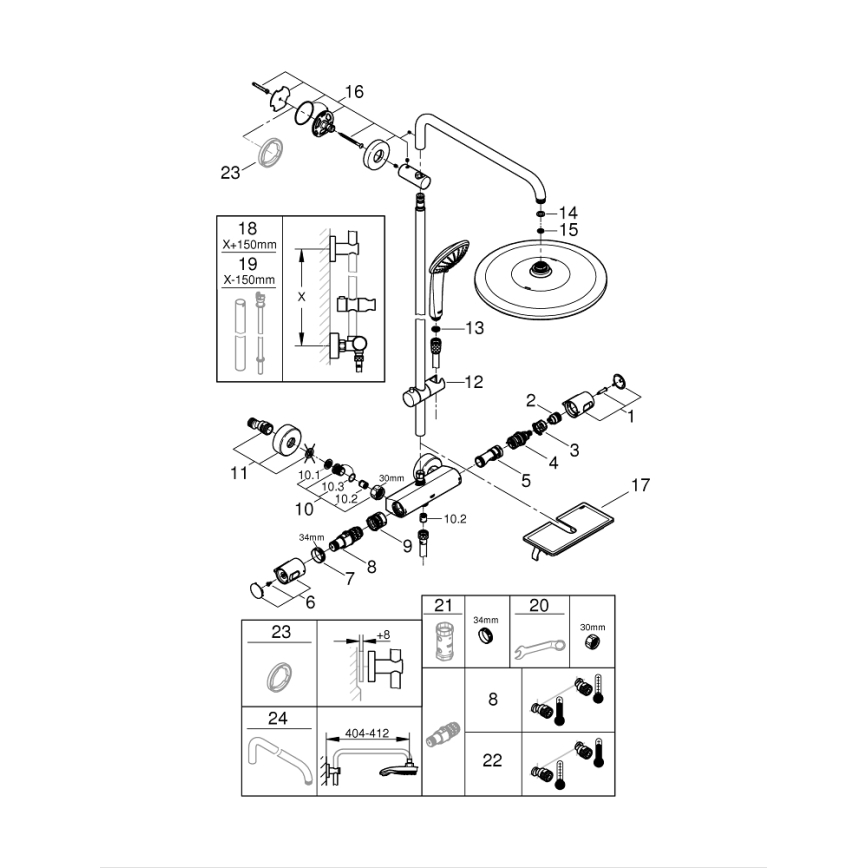 GROHE 26401001 - Sistema doccia VITALIO JOY SYSTEM 310 cromo lucido