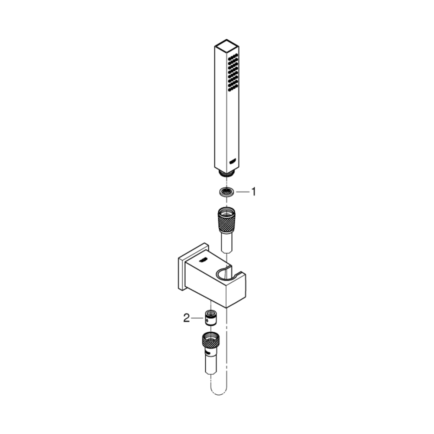 GROHE 26405000 - Set con fissaggio a parete EUPHORIA CUBE STICK 1250 mm cromo lucido