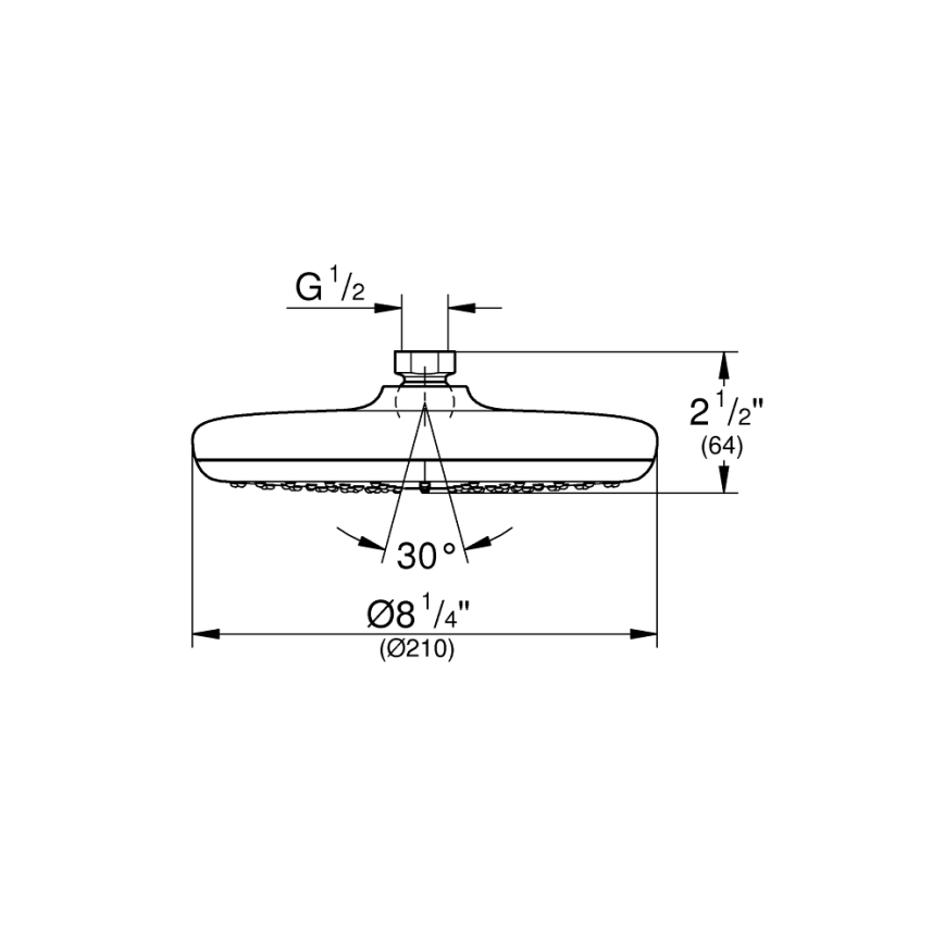 GROHE 26410000 - Soffione doccia TEMPESTA 210 mm cromo lucido