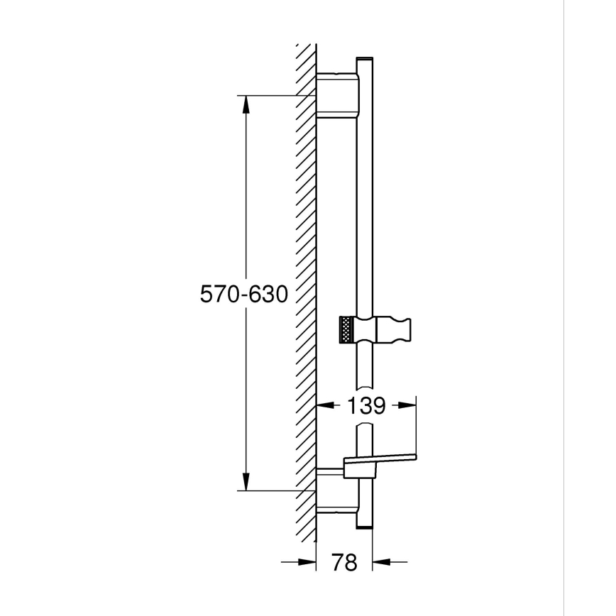 GROHE 26602GN0 - Barra doccia SMARTACTIVE 600 mm, finitura oro