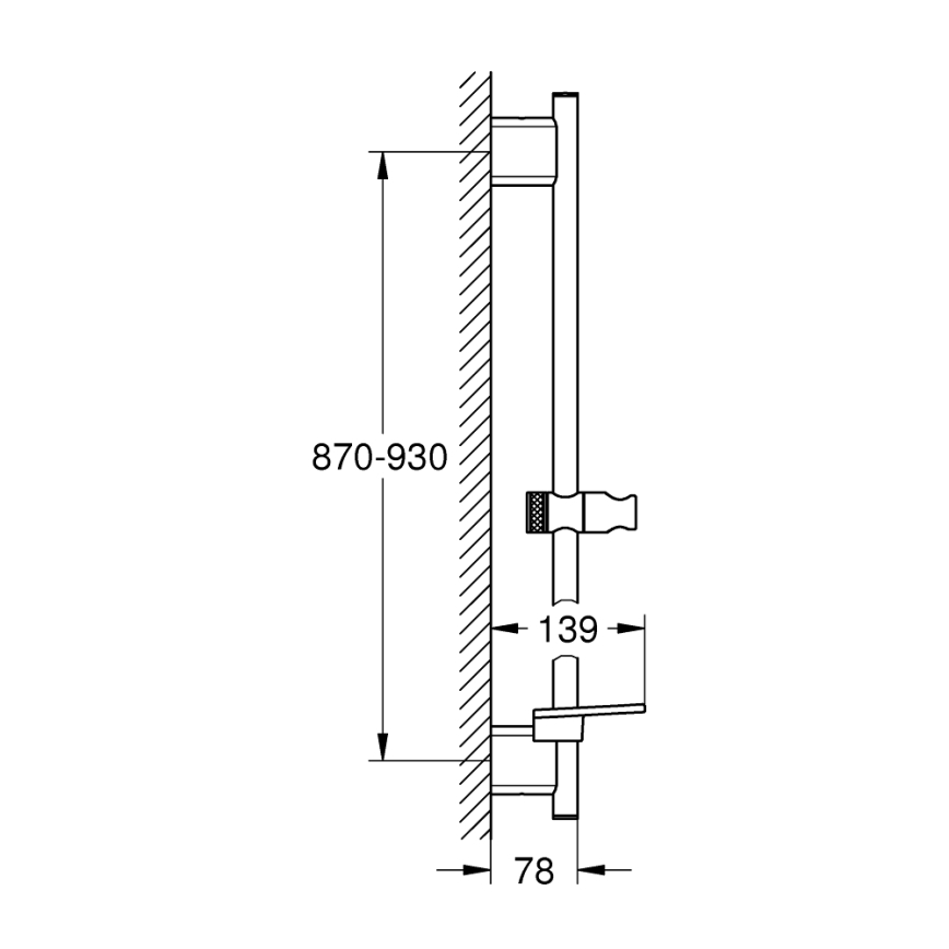 GROHE 26603000 - Asta doccia RAINSHOWER SMARTACTIVE 900 mm cromo lucido