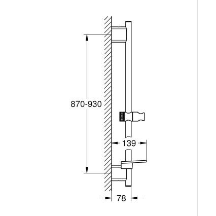 GROHE 266032430 - Asta doccia SMARTACTIVE 900 mm nero