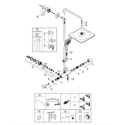 GROHE 26652000 - Sistema doccia RAINSHOWER SMARTACTIVE 310, 450 mm, cromo lucido