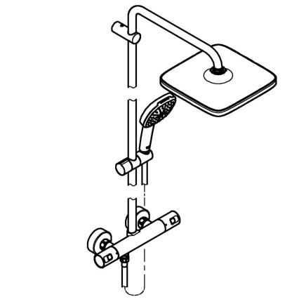 GROHE 266962431 - Sistema doccia VITALIO COMFORT 250, 250 × 250 mm, nero
