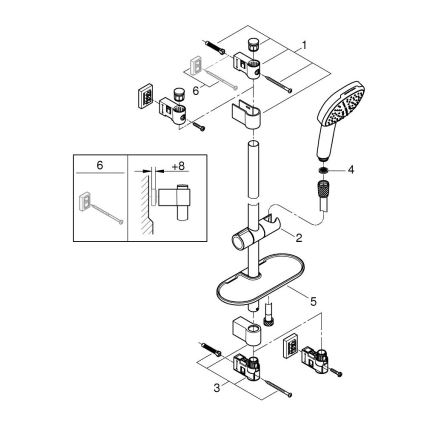 GROHE 26929001 - Set doccia VITALIO COMFORT 110 600 mm cromo lucido