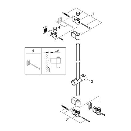 GROHE 269612431 - Barra doccia VITALIO UNIVERSAL 900 mm nera