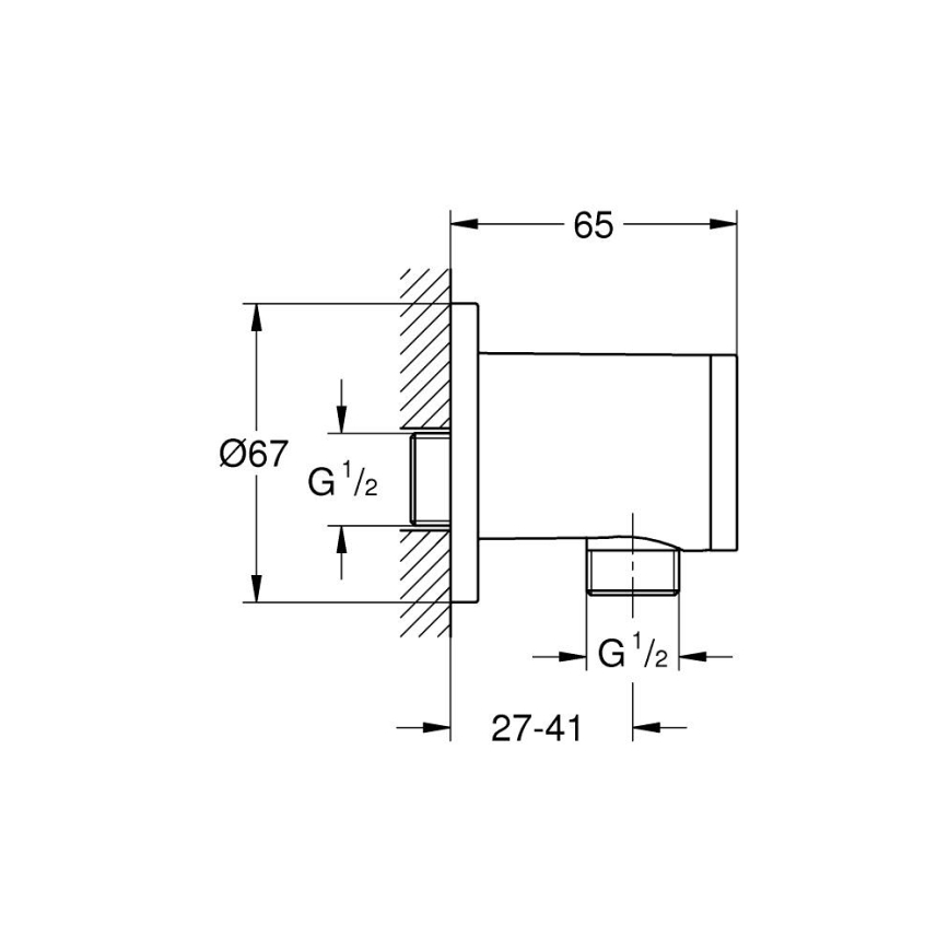 GROHE 26963001 - Gomito da parete VITALIO UNIVERSAL 12” cromo lucido