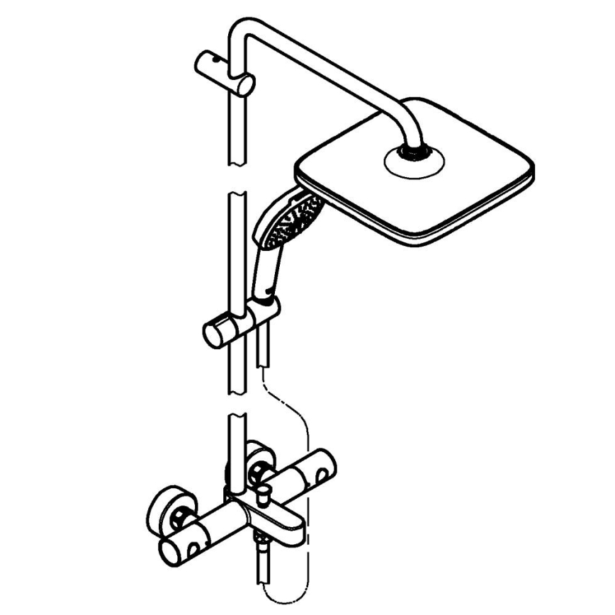 GROHE 26984001 - Sistema doccia VITALIO COMFORT 390 mm, finitura cromo lucido