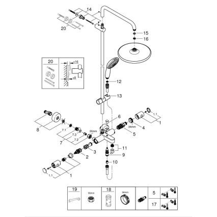 GROHE 269882431 - Sistema doccia VITALIO START SYSTEM 250 390 mm nero