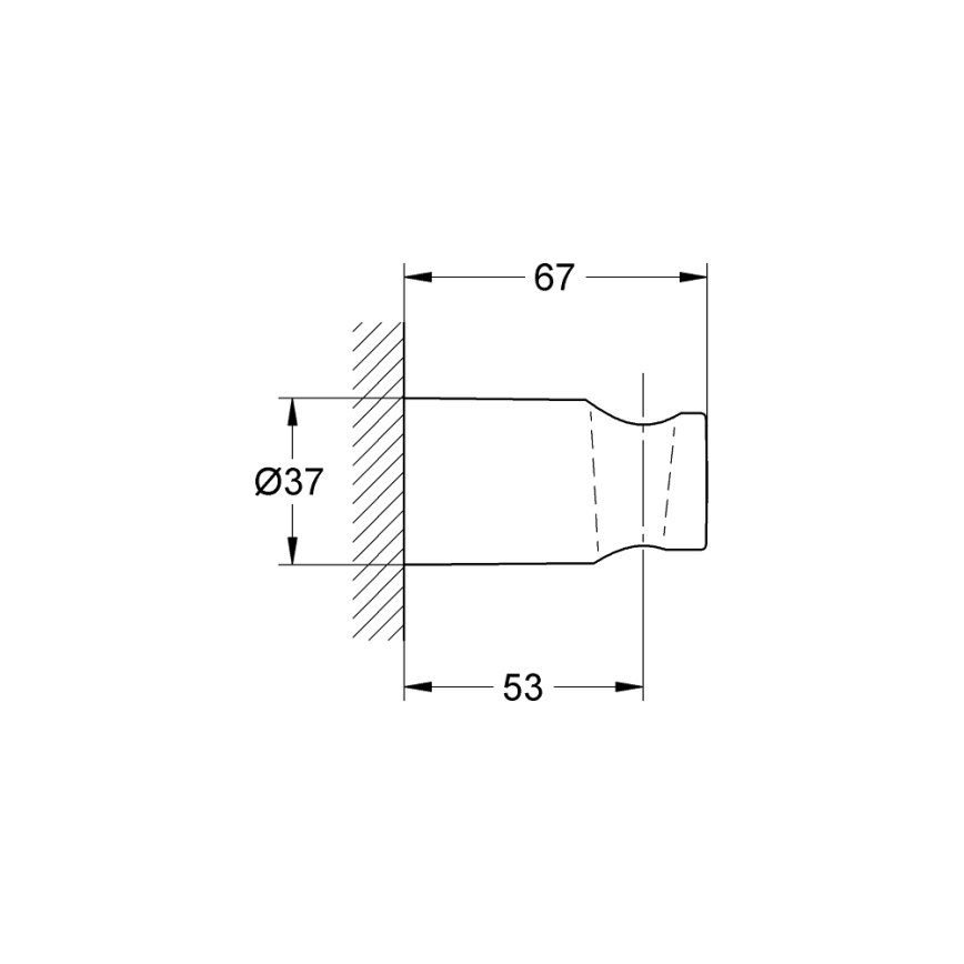 GROHE 27056000 - Supporto doccia a parete RAINSHOWER, cromato lucido