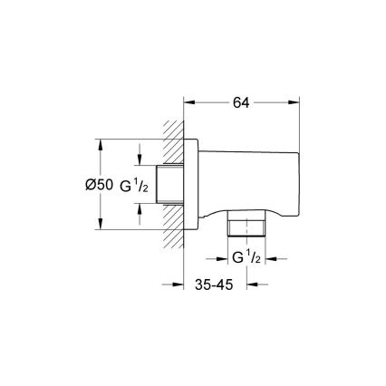 GROHE 27057GN0 - Gomito a parete RAINSHOWER DN 15, finitura oro spazzolato