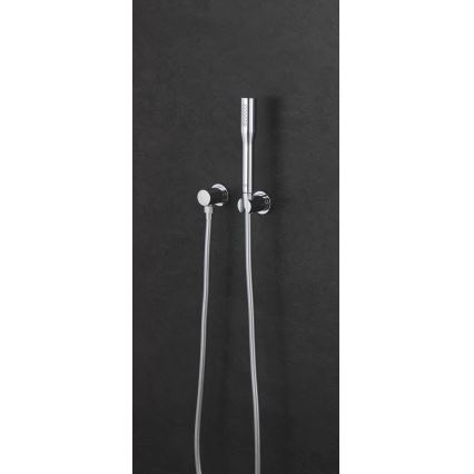 GROHE 27074000 - Supporto doccia a parete RAINSHOWER con rosetta rotonda, finitura cromata lucida