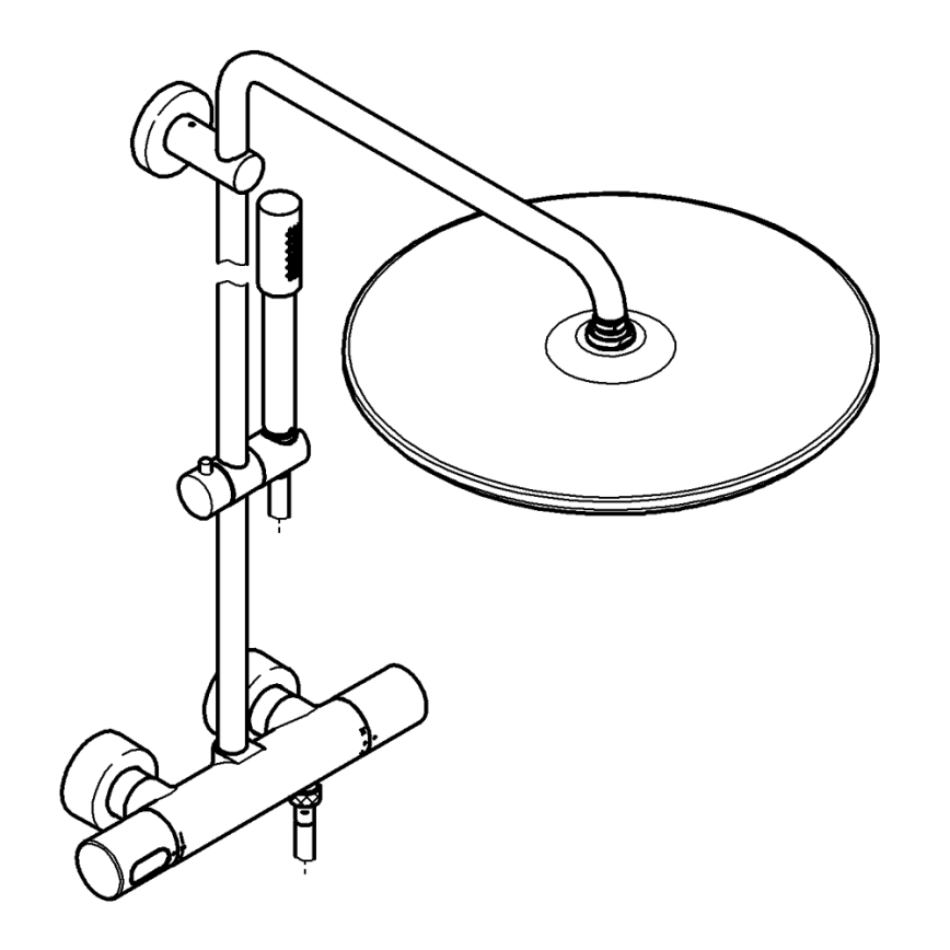 GROHE 27174001 - Sistema doccia RAINSHOWER SYSTEM 400 450 mm finitura cromata lucida
