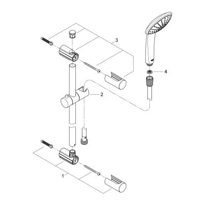 GROHE 27322000 - Set doccia VITALIO JOY 600 mm, cromo lucido