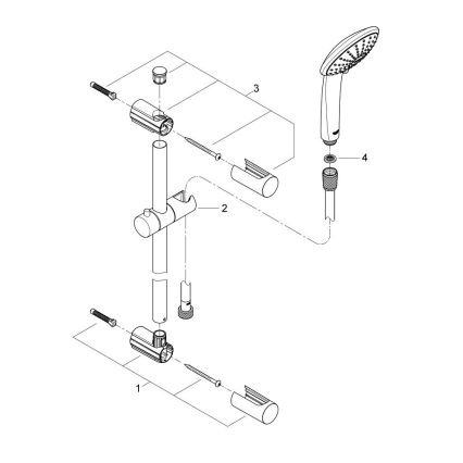 GROHE 27326000 - Set doccia VITALIO JOY 600 mm cromo lucido