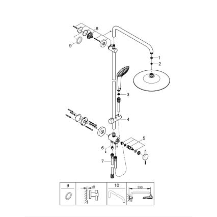 GROHE 27421002 - Sistema doccia EUPHORIA 260 cromo lucido