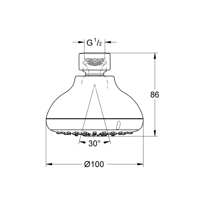 GROHE 27606001 - Soffione doccia NEW TEMPESTA 100 100 mm cromo lucido