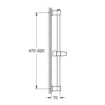 GROHE 277242431 - Barra doccia VITALIO UNIVERSAL 600 mm nera