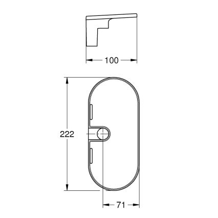 GROHE 27725001 - Mensola VITALIO UNIVERSAL 222 x 100 mm bianca