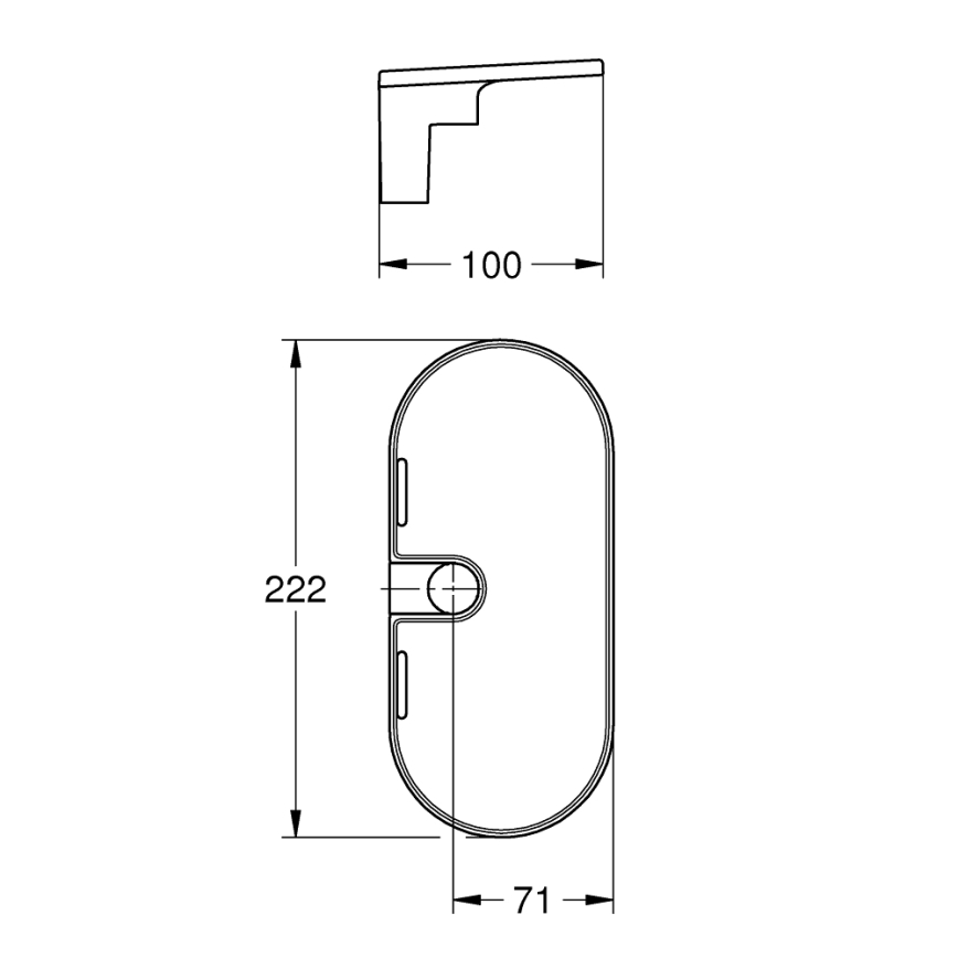 GROHE 27725001 - Mensola VITALIO UNIVERSAL 222 x 100 mm bianca