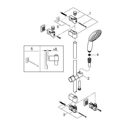 GROHE 27942001 - Set doccia VITALIO START 110 600 mm cromo lucido