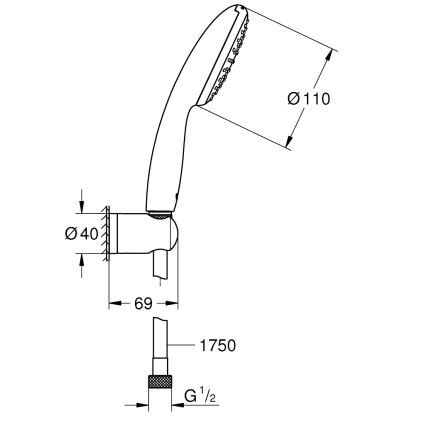 GROHE 27944001 - Set doccia VITALIO START 110 110 mm cromo lucido
