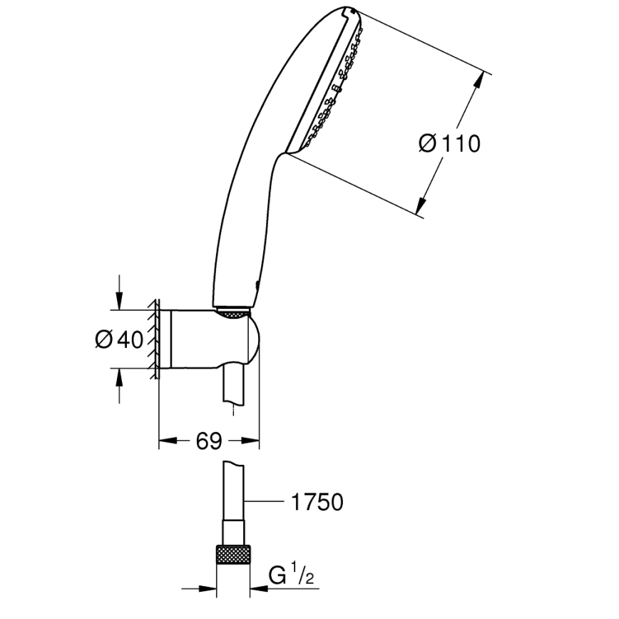 GROHE 27944001 - Set doccia VITALIO START 110 110 mm cromo lucido