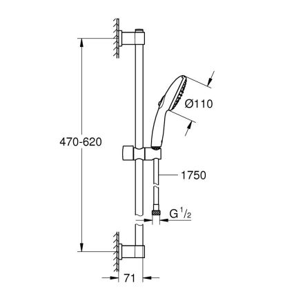 GROHE 2794810E - Set doccia VITALIO START 110, 600 mm, cromo lucido