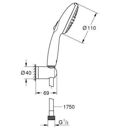 GROHE 27950001 - Set doccia VITALIO START 110 cromo lucido