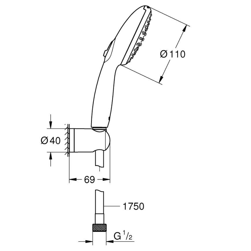 GROHE 27950001 - Set doccia VITALIO START 110 cromo lucido