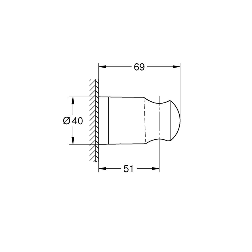 GROHE 27958001 - Supporto doccia da parete VITALIO UNIVERSAL, cromo lucido