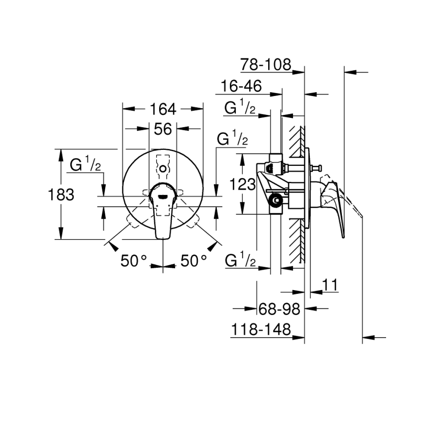 GROHE 29117000 - Miscelatore per vasca LINEARE, cromo lucido