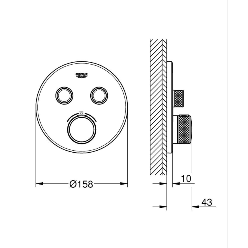 GROHE 29119AL0 - Termostato GROHTHERM SMARTCONTROL grafite