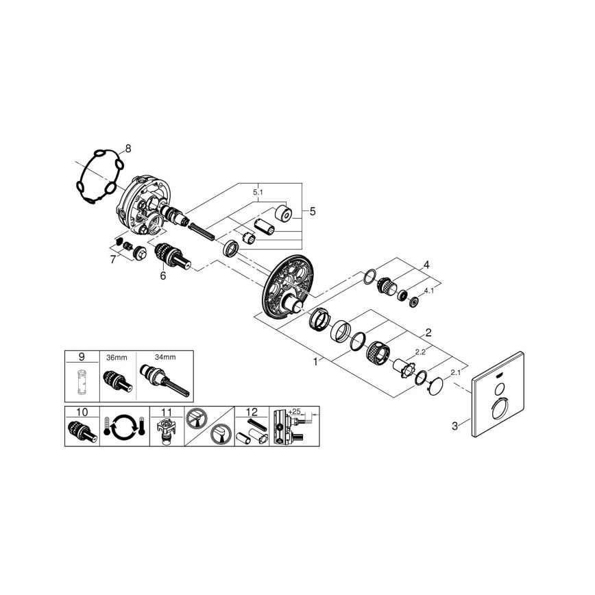 GROHE 29123000 - Miscelatore termostatico per doccia GROHTHERM SMARTCONTROL cromato