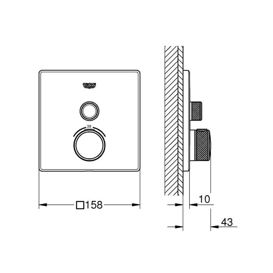 GROHE 29123000 - Miscelatore termostatico per doccia GROHTHERM SMARTCONTROL cromato