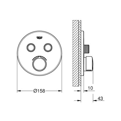 GROHE 29145000 - Rosetta per miscelatore da incasso SMARTCONTROL cromo lucido