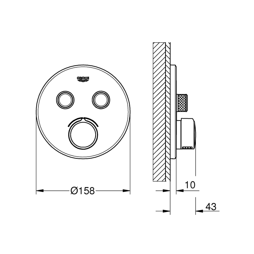 GROHE 29145000 - Rosetta per miscelatore da incasso SMARTCONTROL cromo lucido